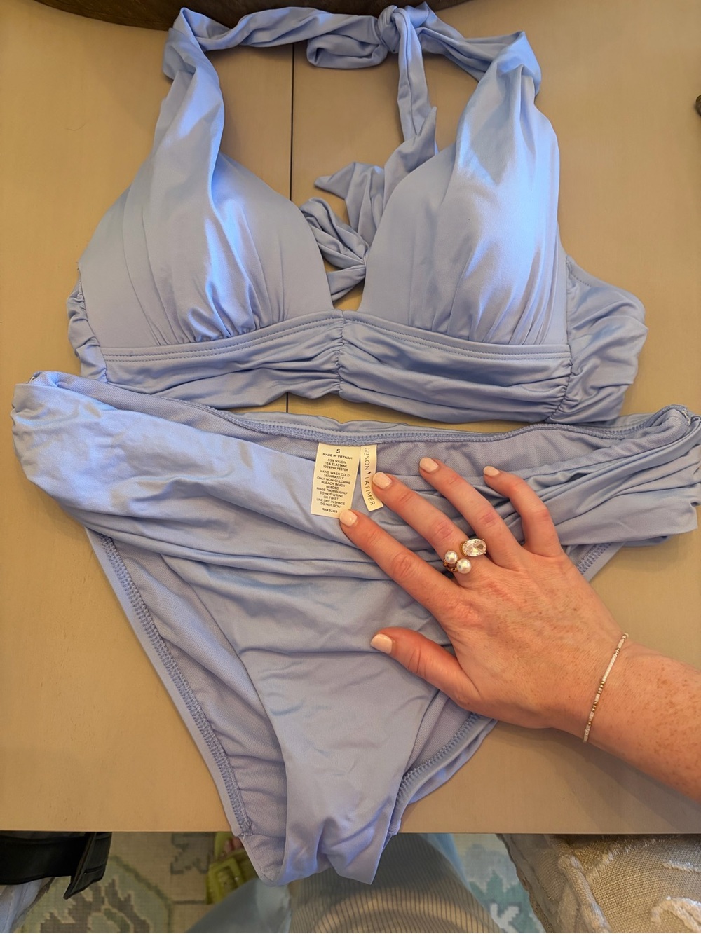 Light Blue Halter Bikini Set